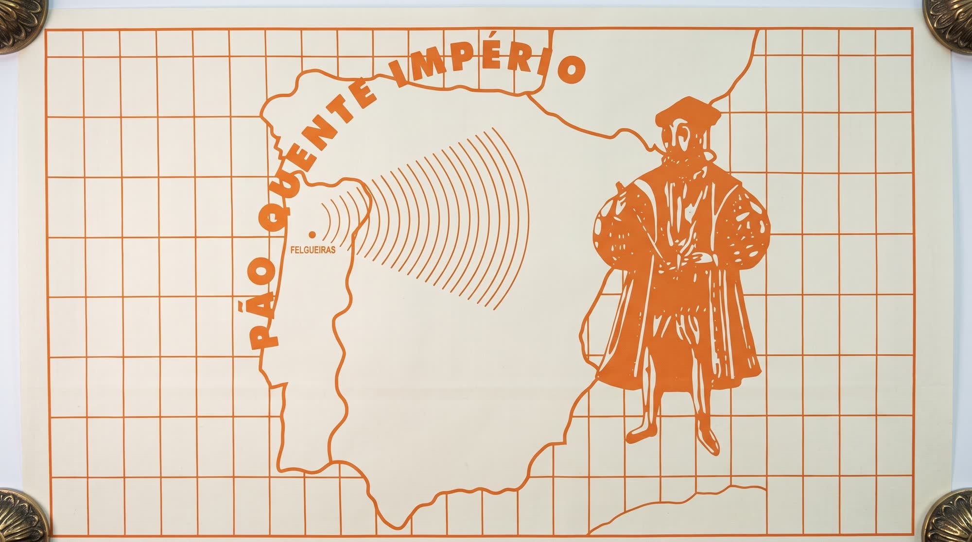 Cartaz Pão Quente Império — mapa com Felgueiras assinalada